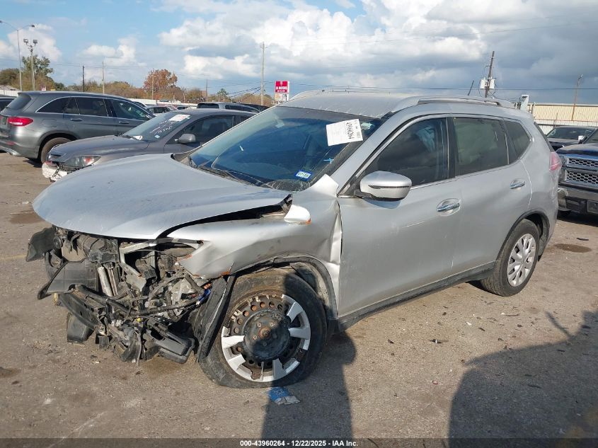 2016 Nissan Rogue S VIN: KNMAT2MV3GP655378 Lot: 43960264
