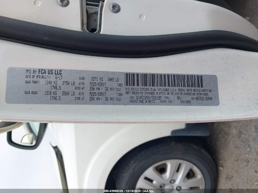 2017 Dodge Journey Se VIN: 3C4PDCAB1HT691297 Lot: 43960338