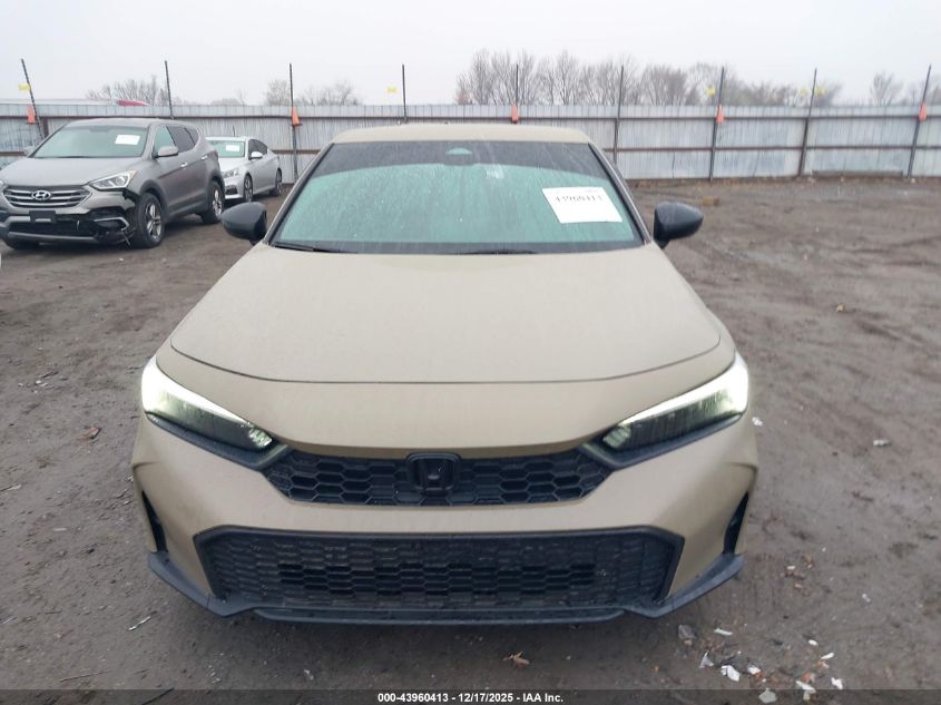 2025 Honda Civic Sedan Sport VIN: 19XFL2H80SE021075 Lot: 43960413