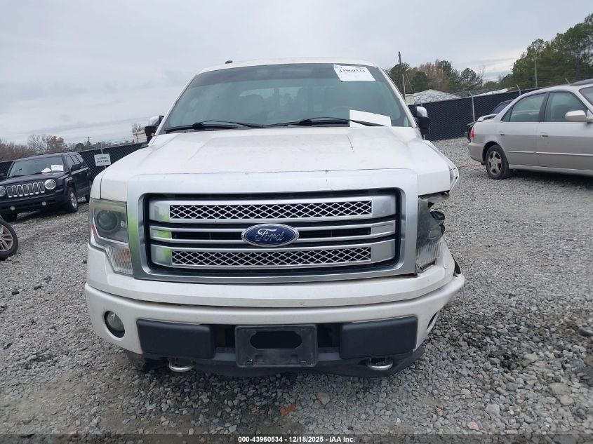 2013 Ford F-150 Platinum VIN: 1FTFW1EF9DFA34162 Lot: 43960534