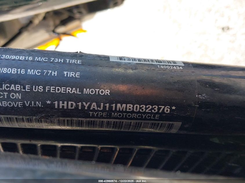 2021 Harley-Davidson Flhc VIN: 1HD1YAJ11MB032376 Lot: 43960574