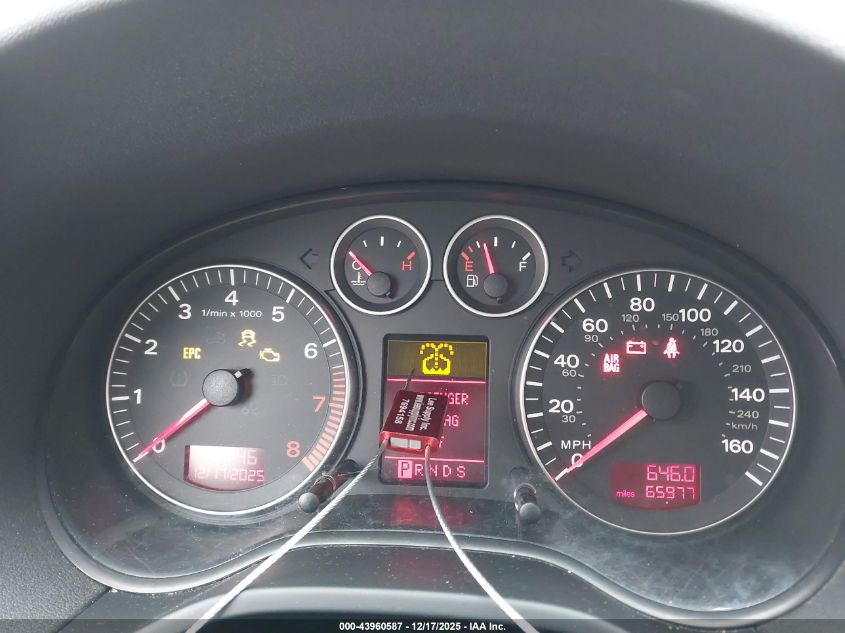 2007 Audi A3 3.2 VIN: WAUKD78P87A039475 Lot: 43960587