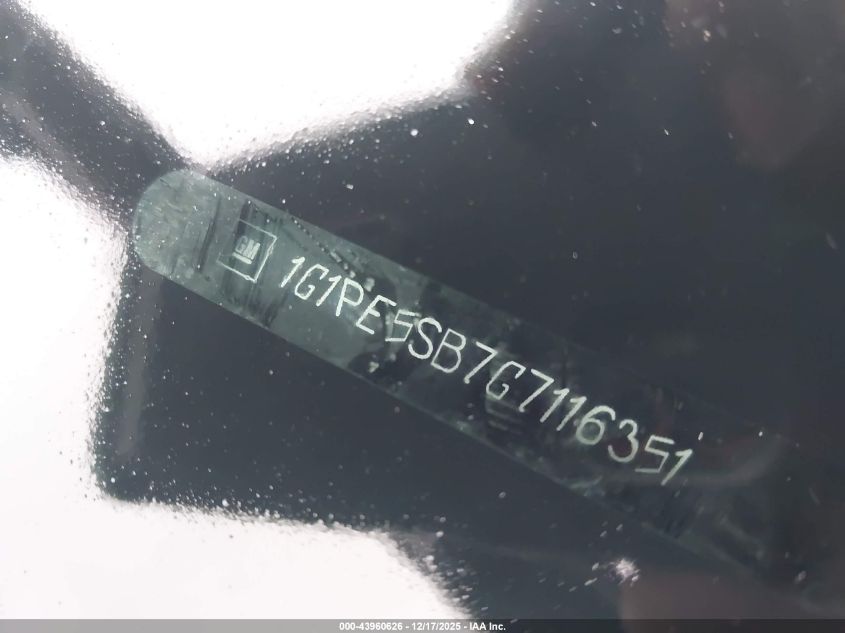 2016 Chevrolet Cruze Limited 1Lt Auto VIN: 1G1PE5SB7G7116351 Lot: 43960626