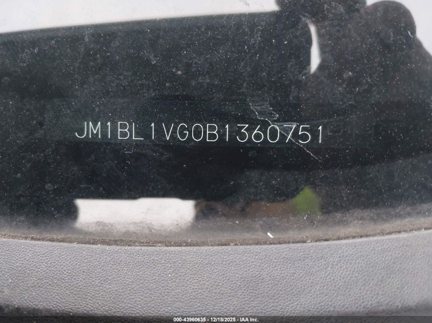 2011 Mazda Mazda3 I Touring VIN: JM1BL1VG0B1360751 Lot: 43960635