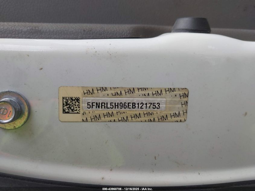 2014 Honda Odyssey Touring/Touring Elite VIN: 5FNRL5H96EB121753 Lot: 43960706