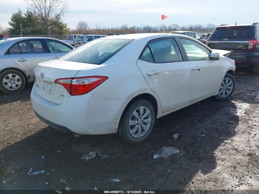 2016 Toyota Corolla Le VIN: 2T1BURHE3GC623081 Lot: 43960772