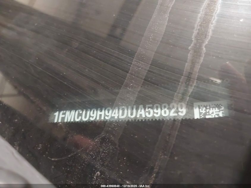 2013 Ford Escape Sel VIN: 1FMCU9H94DUA59829 Lot: 43960848