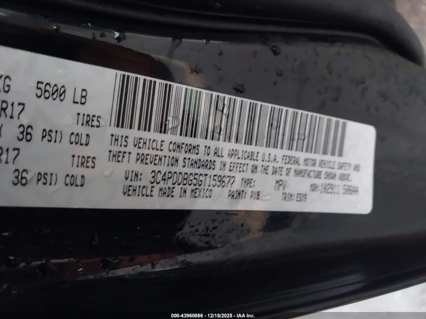 2016 Dodge Journey Sxt VIN: 3C4PDDBG5GT159677 Lot: 43960866