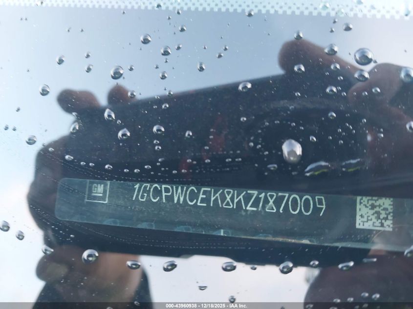 2019 Chevrolet Silverado 1500 Lt VIN: 1GCPWCEK8KZ187009 Lot: 43960938