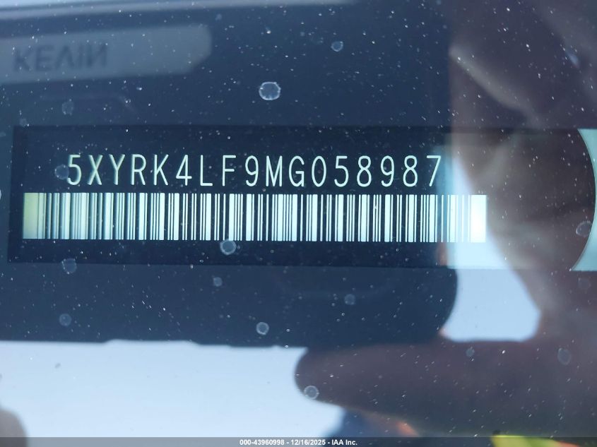 2021 Kia Sorento Sx Prestige VIN: 5XYRK4LF9MG058987 Lot: 43960998