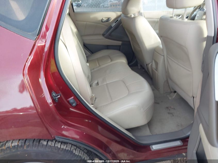 2011 Nissan Murano Sl VIN: JN8AZ1MW0BW169163 Lot: 43961069