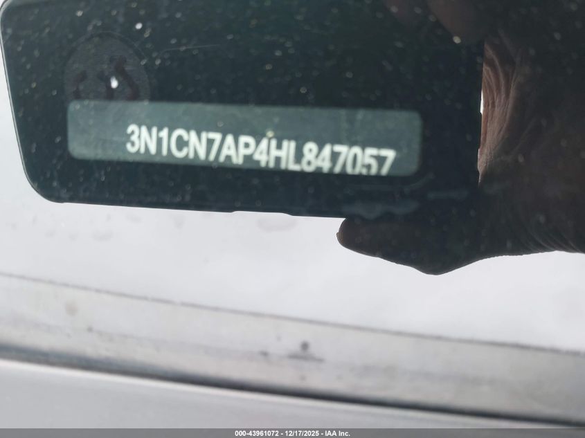 2017 Nissan Versa 1.6 S+ VIN: 3N1CN7AP4HL847057 Lot: 43961072
