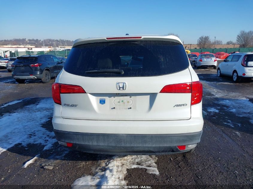 2016 Honda Pilot Ex-L VIN: 5FNYF6H73GB078516 Lot: 43961101