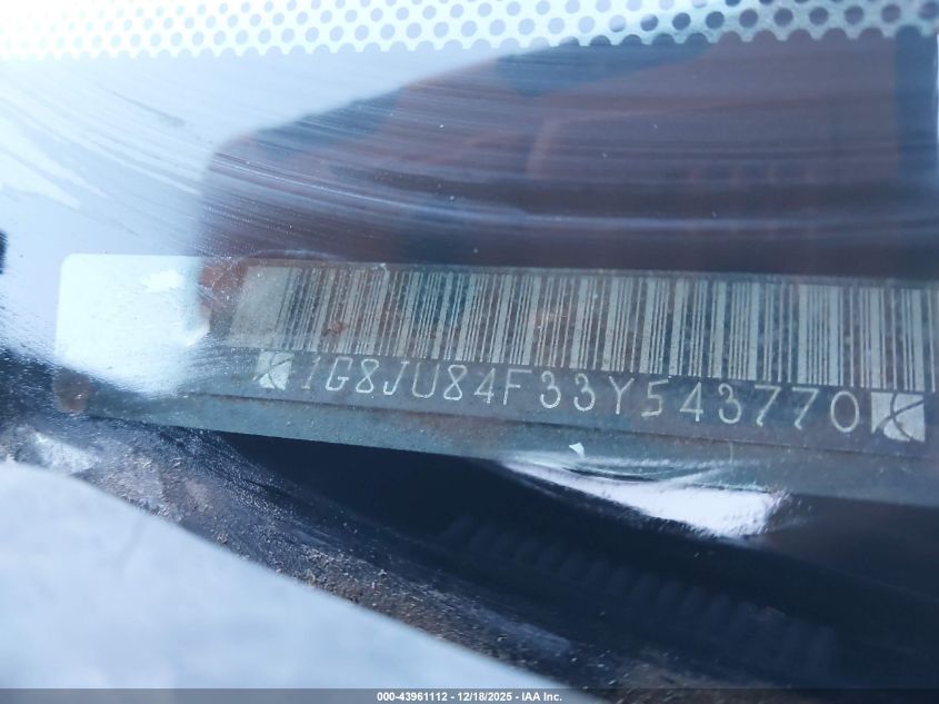 2003 Saturn L-Series Lw200 VIN: 1G8JU84F33Y543770 Lot: 43961112