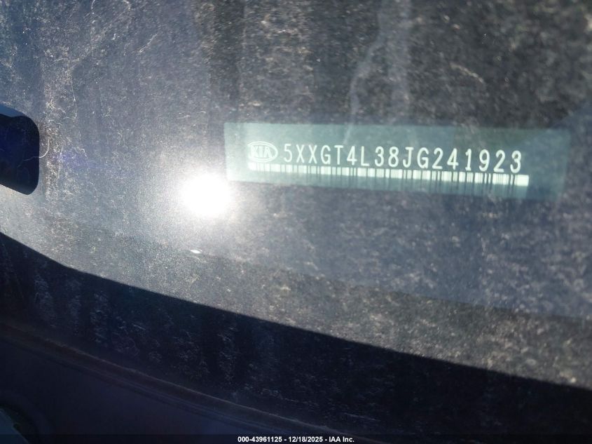 2018 Kia Optima S VIN: 5XXGT4L38JG241923 Lot: 43961125