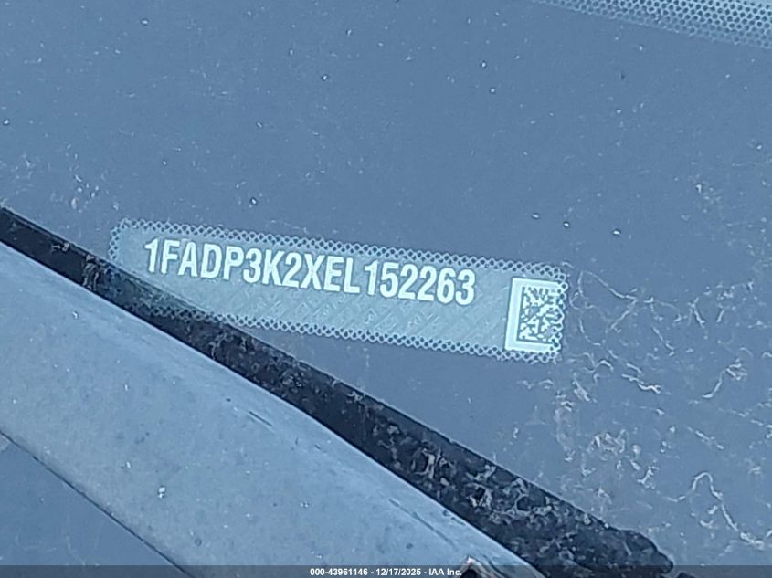 2014 Ford Focus Se VIN: 1FADP3K2XEL152263 Lot: 43961146