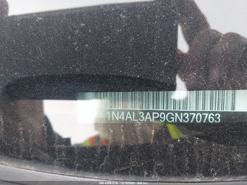 2016 Nissan Altima 2.5 S VIN: 1N4AL3AP9GN370763 Lot: 43961216