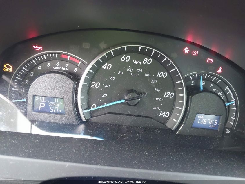 2012 Toyota Camry Le VIN: 4T1BF1FK5CU531595 Lot: 43961235