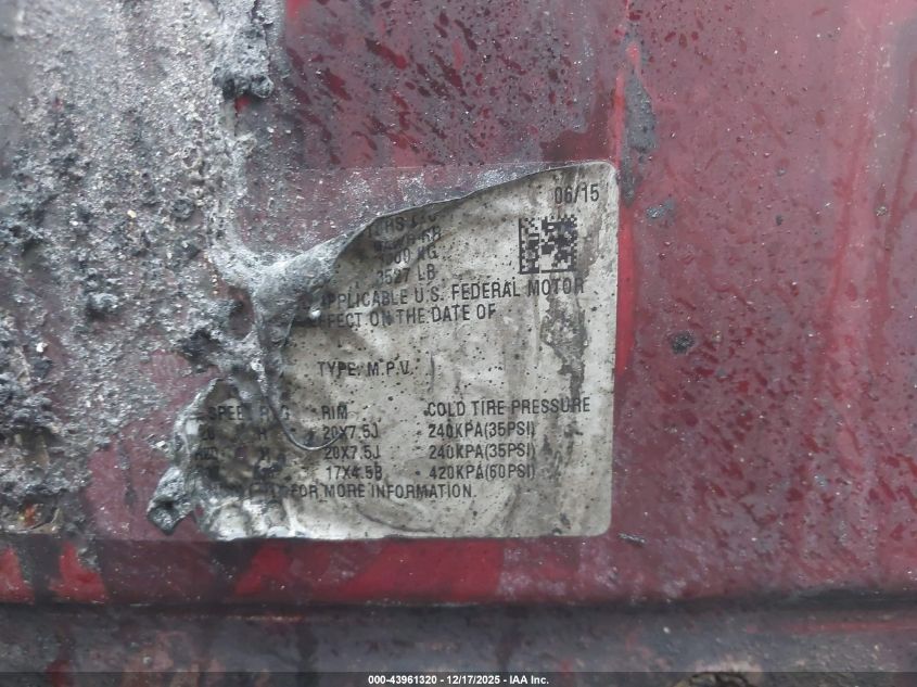 2015 Chevrolet Traverse Ltz VIN: 1GNKVJKD7FJ385888 Lot: 43961320