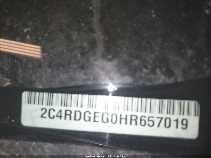 2017 Dodge Grand Caravan Gt VIN: 2C4RDGEG0HR657019 Lot: 43961374