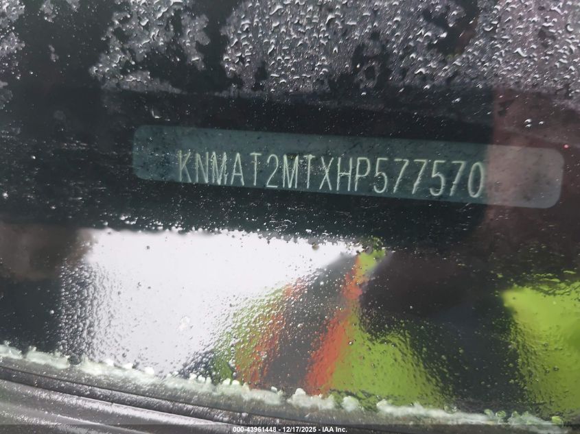2017 Nissan Rogue S VIN: KNMAT2MTXHP577570 Lot: 43961448