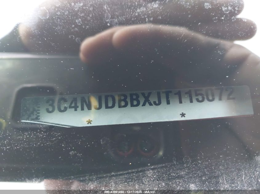 2018 Jeep Compass Latitude 4X4 VIN: 3C4NJDBBXJT115072 Lot: 43961458