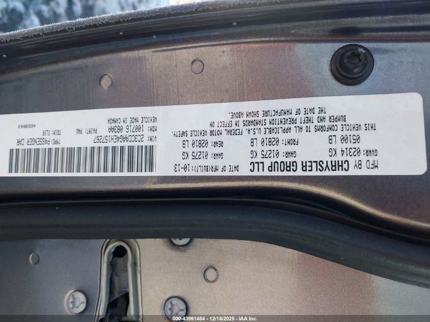 2014 Chrysler 300 VIN: 2C3CCAAG4EH157267 Lot: 43961484