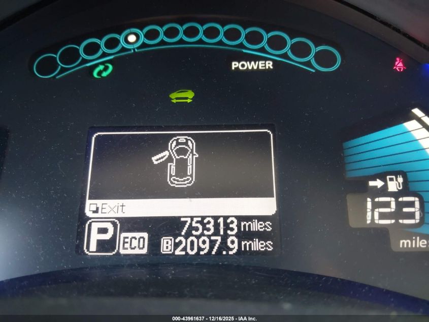 2016 Nissan Leaf Sv VIN: 1N4BZ0CP7GC307316 Lot: 43961637