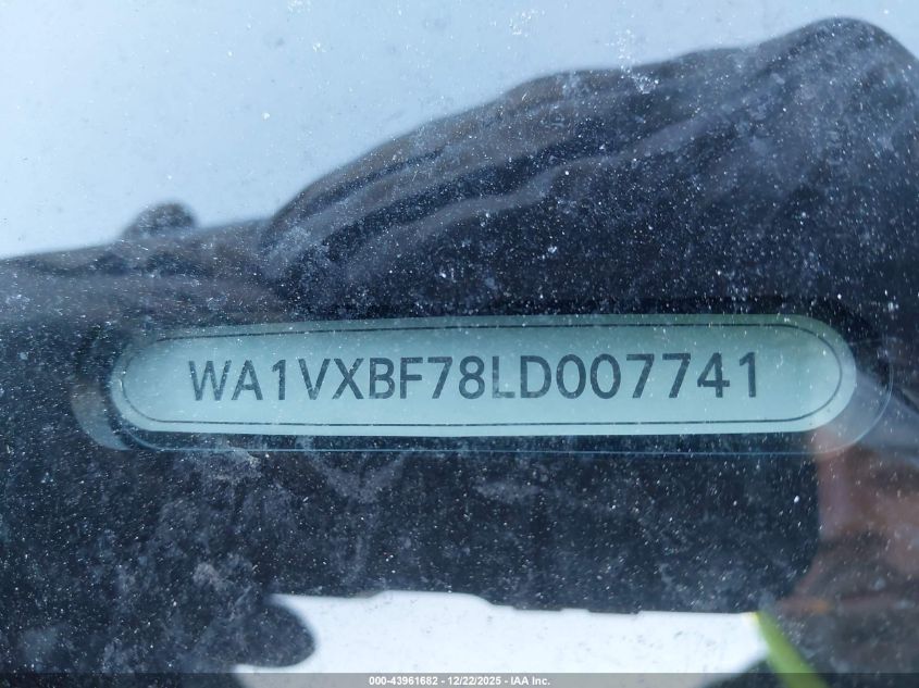 2020 Audi Q7 Prestige 55 Tfsi Quattro Tiptronic VIN: WA1VXBF78LD007741 Lot: 43961682