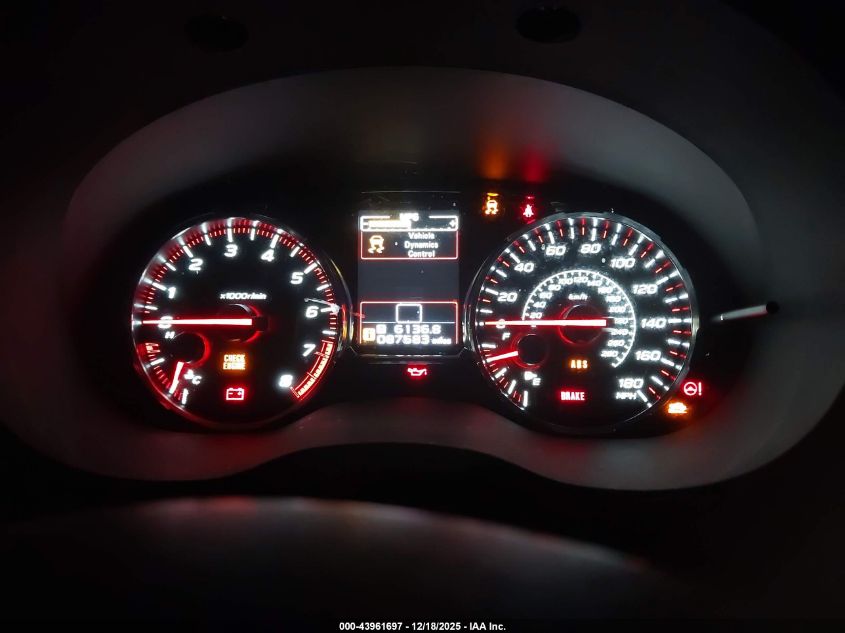 2018 Subaru Wrx VIN: JF1VA1A60J9808542 Lot: 43961697