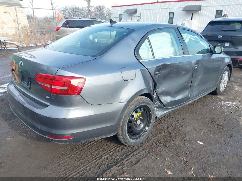 2015 Volkswagen Jetta 2.0L Tdi Se VIN: 3VW3A7AJXFM290051 Lot: 43961843