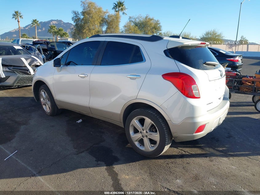 Vin: kl4cjgsb3fb129388, lot: 44457662, buick encore leather 20153