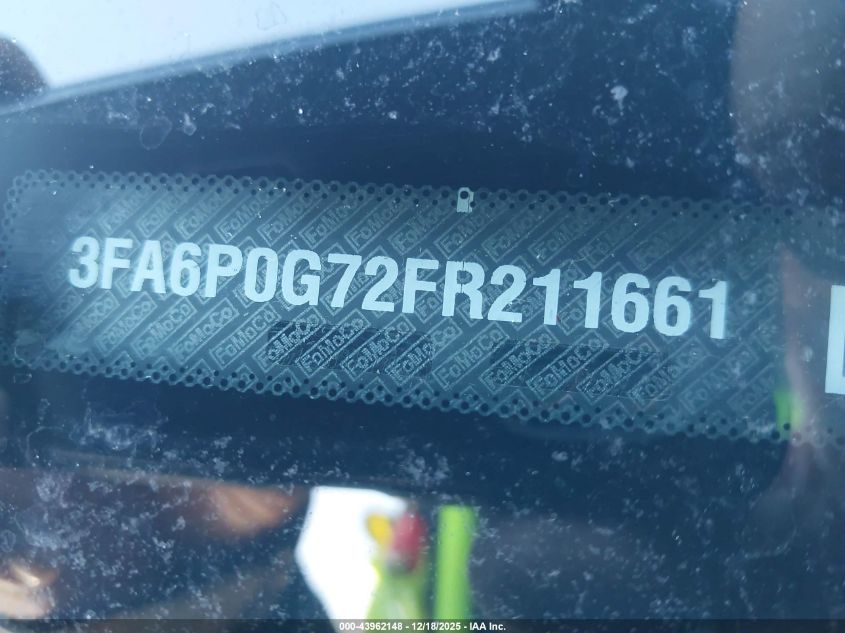 2015 Ford Fusion S VIN: 3FA6P0G72FR211661 Lot: 43962148