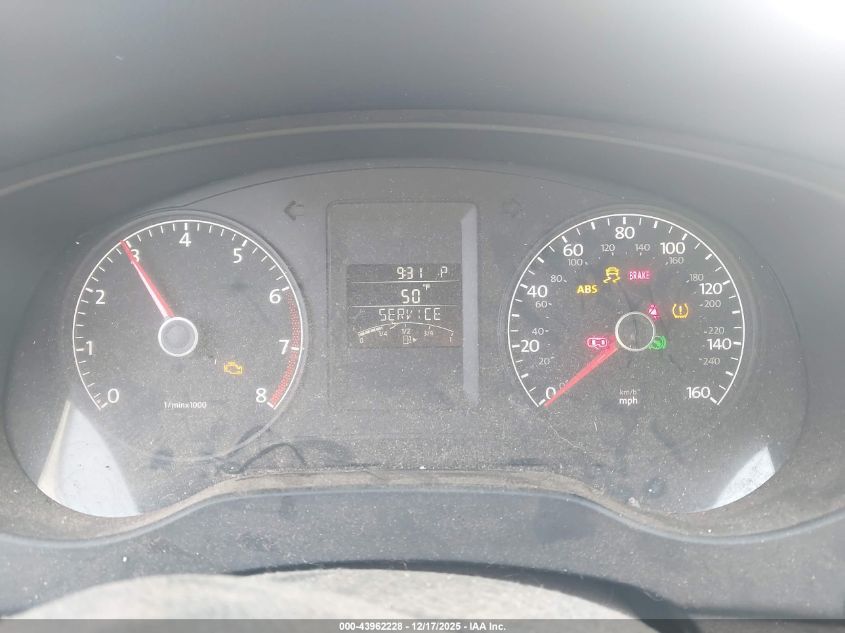 2011 Volkswagen Jetta 2.5L Se VIN: 3VWDX7AJ0BM313737 Lot: 43962228