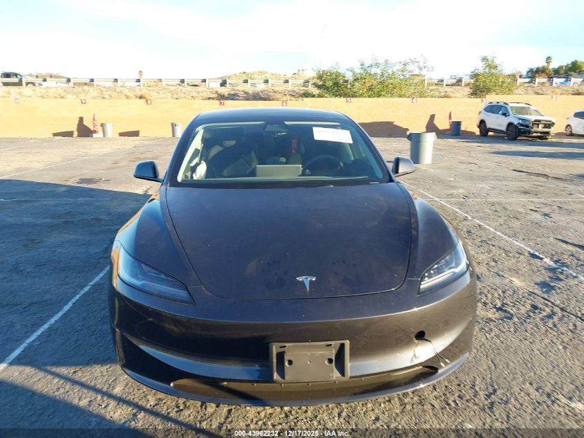 2025 Tesla Model 3 Long Range Rear-Wheel Drive/Standard Rear-Wheel Drive VIN: 5YJ3E1EA6SF001261 Lot: 43962232