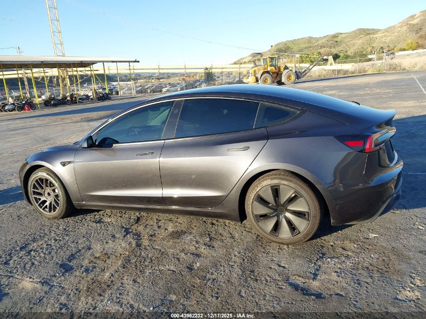 2025 Tesla Model 3 Long Range Rear-Wheel Drive/Standard Rear-Wheel Drive VIN: 5YJ3E1EA6SF001261 Lot: 43962232