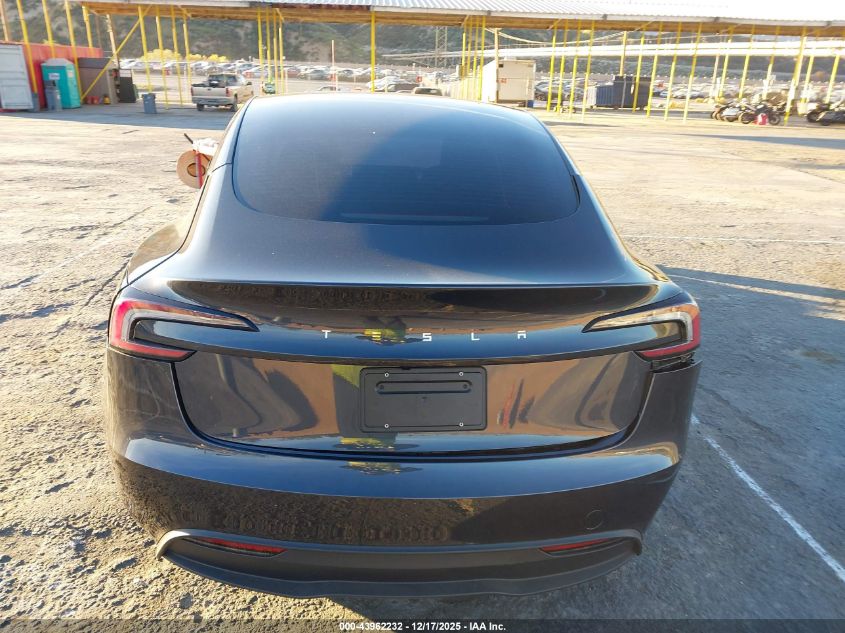 2025 Tesla Model 3 Long Range Rear-Wheel Drive/Standard Rear-Wheel Drive VIN: 5YJ3E1EA6SF001261 Lot: 43962232