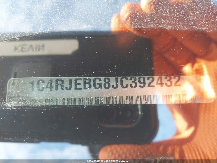 2018 Jeep Grand Cherokee Limited 4X2 VIN: 1C4RJEBG8JC392432 Lot: 43962287