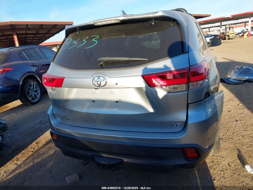 2019 Toyota Highlander Le Plus VIN: 5TDZZRFH9KS348801 Lot: 43962310