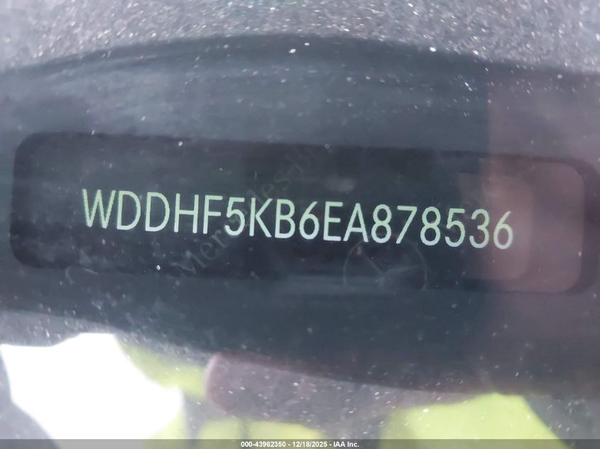 2014 Mercedes-Benz E 350 VIN: WDDHF5KB6EA878536 Lot: 43962350