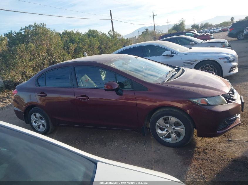 2013 Honda Civic Lx VIN: 19XFB2F50DE202627 Lot: 43962506