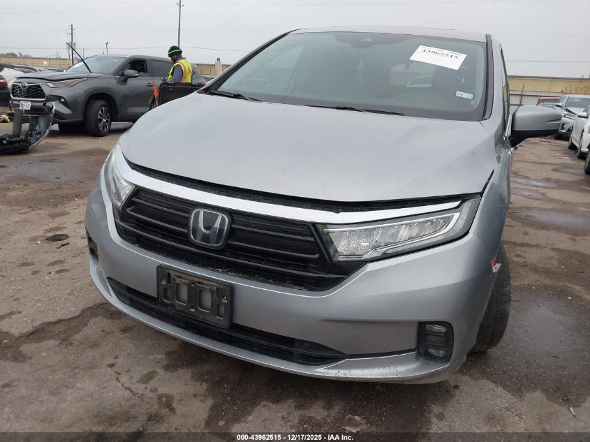 2022 Honda Odyssey Ex-L VIN: 5FNRL6H77NB006115 Lot: 43962515