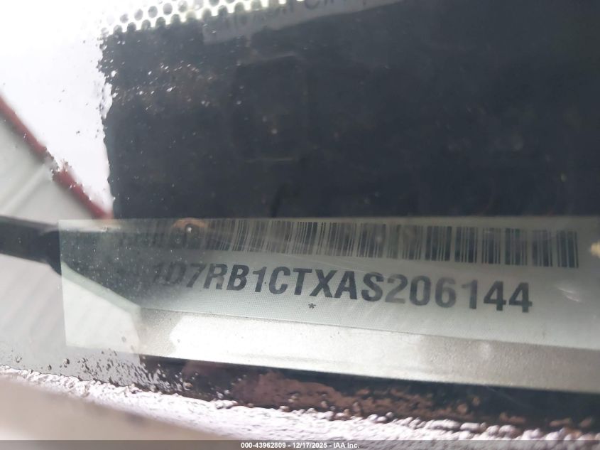 2010 Dodge Ram 1500 Slt/Sport/Trx VIN: 1D7RB1CTXAS206144 Lot: 43962809