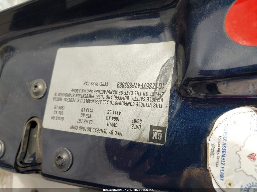 2007 Chevrolet Malibu Ls VIN: 1G1ZS57F47F263889 Lot: 43962828