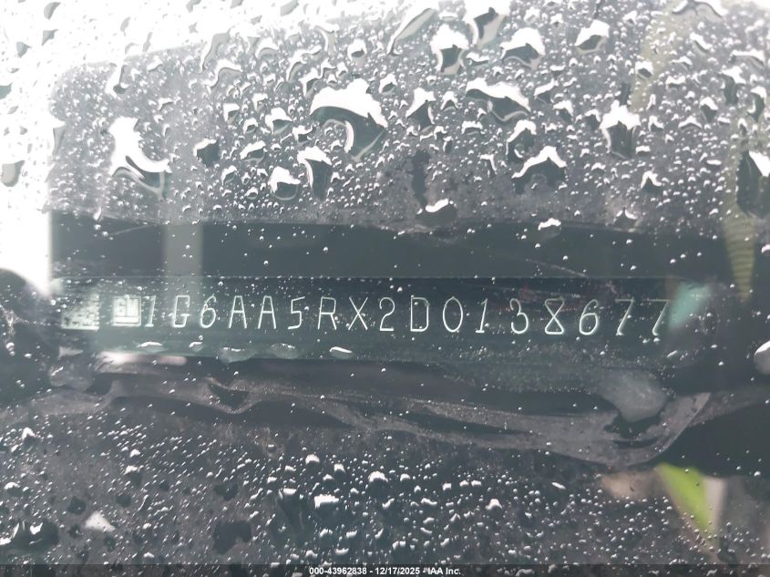 2013 Cadillac Ats Standard VIN: 1G6AA5RX2D0138677 Lot: 43962838