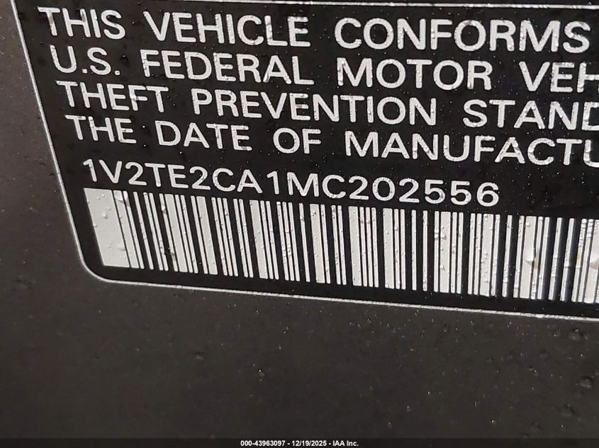2021 Volkswagen Atlas Cross Sport 3.6L V6 Sel Premium VIN: 1V2TE2CA1MC202556 Lot: 43963097