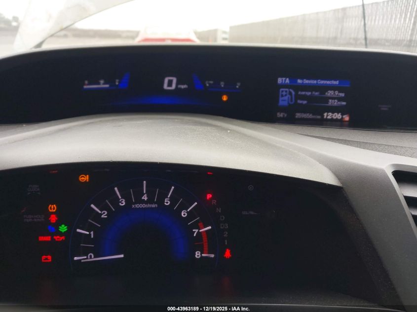 2012 Honda Civic Ex VIN: 19XFB2F80CE324199 Lot: 43963189