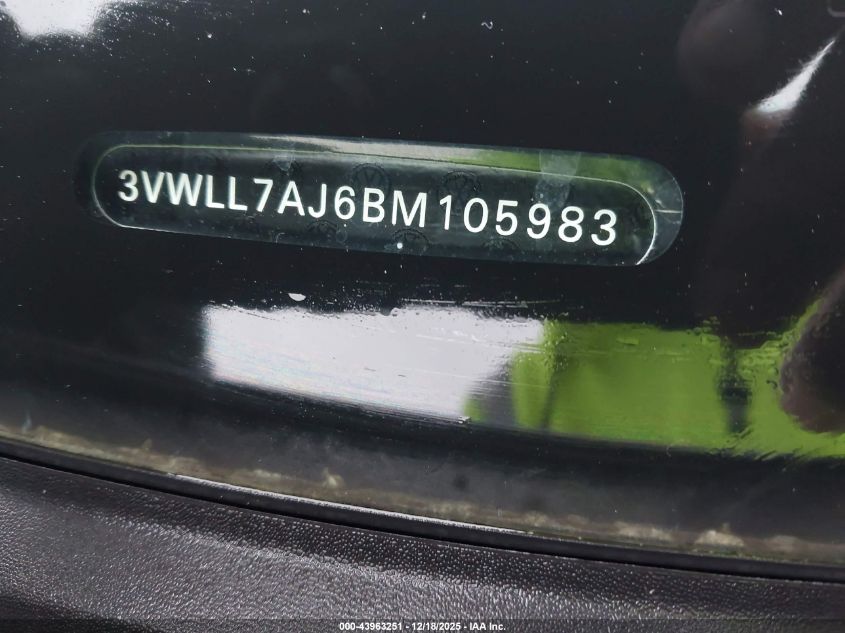 2011 Volkswagen Jetta 2.0L Tdi VIN: 3VWLL7AJ6BM105983 Lot: 43963251