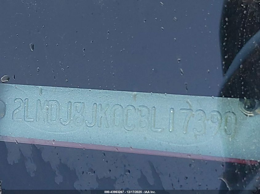 2012 Lincoln Mkx VIN: 2LMDJ8JK0CBL17390 Lot: 43963267