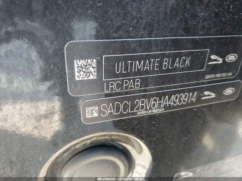 2017 Jaguar F-Pace 35T R-Sport VIN: SADCL2BV6HA493914 Lot: 43963289